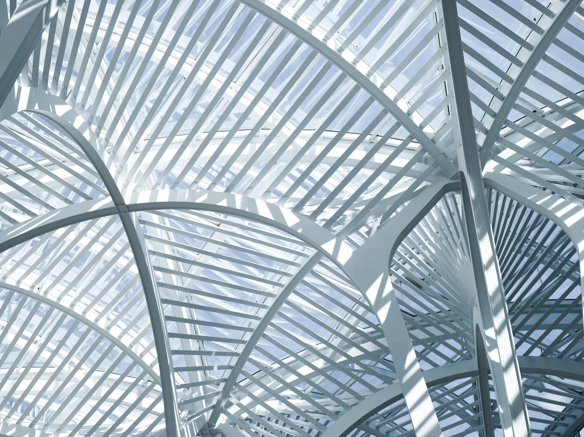Modern futuristic building interior